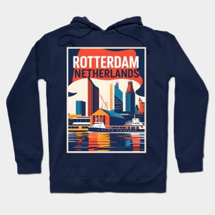 A Vintage Illustration of Rotterdam - Netherlands Hoodie